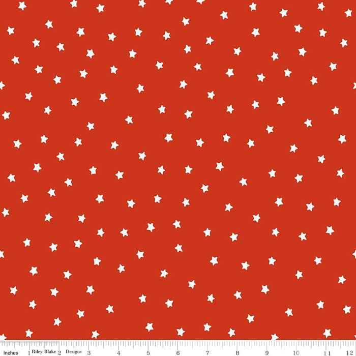 NEW! All About Christmas - Red Christmas Stars - per yard -by Janet Wecker Frisch for Riley Blake Designs - Winter - C10801-RED - RebsFabStash
