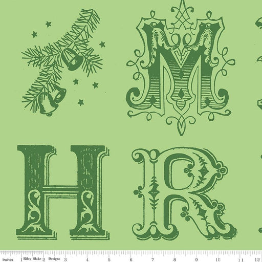 NEW! All About Christmas - Typography Green - per PANEL -by Janet Wecker Frisch for Riley Blake Designs - Winter - 24" x 43" - SC10792-GREEN - RebsFabStash