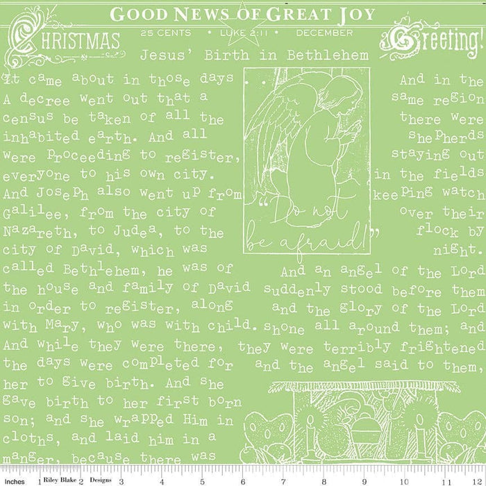NEW! All About Christmas - White Christmas Good News - per yard -by Janet Wecker Frisch for Riley Blake Designs - Winter - C10795-WHITE - RebsFabStash