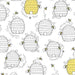 New! All the Buzz - Honey Jars - per yard - Ink & Arrow by Monika Zhu - Quilting Treasures - honeycomb honeyjars - WHITE - 27610-Z - RebsFabStash