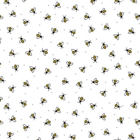 New! All the Buzz - Honey Jars - per yard - Ink & Arrow by Monika Zhu - Quilting Treasures - honeycomb honeyjars - YELLOW - 27610-S - RebsFabStash