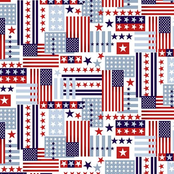NEW! American Style - Large Stars - Per Yard - by Chelsea Designworks for Studio E - Patriotic - Light Blue - 5493 11 - RebsFabStash
