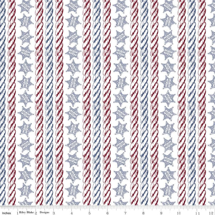 NEW! Americana John Wayne fabrics - per yard - Riley Blake Designs - by Riley Blake Designers - Ropes & Stars Navy - C9471-NAVY - RebsFabStash