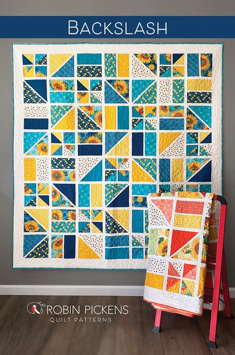 New! Backslash - Quilt PATTERN - by Robin Pickens - Features Solana by Moda - three sizes! - RebsFabStash
