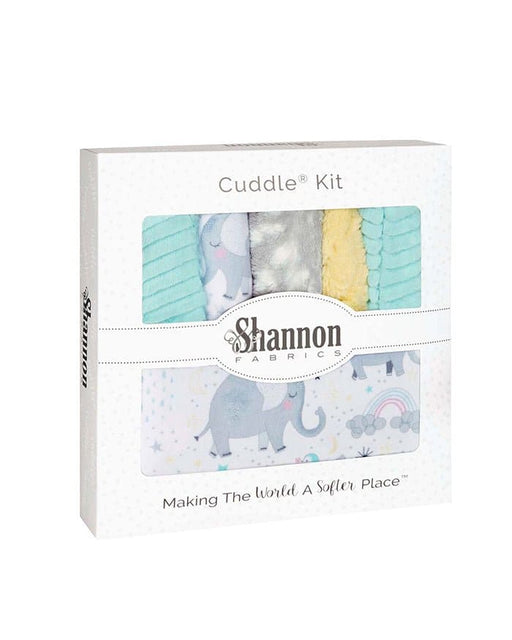 NEW! Bambino Cuddle Kit - Ear For You -Snow - Quilt KIT- Shannon Cuddle fabric - Baby Blanket, Elephants- CKBAMBINO EARFORYOU - RebsFabStash