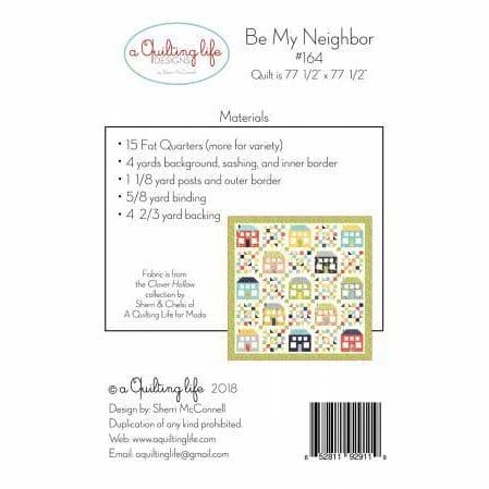 New! Be My Neighbor - Quilt Pattern by A Quilting Life Designs - Sherri McConnell #164 - RebsFabStash