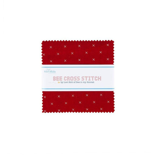 NEW! Bee Cross Stitch - Charm Pack - Stacker - (42) 5" x 5" squares - by Lori Holt for Riley Blake Designs - Basics - 5-745-42 - RebsFabStash
