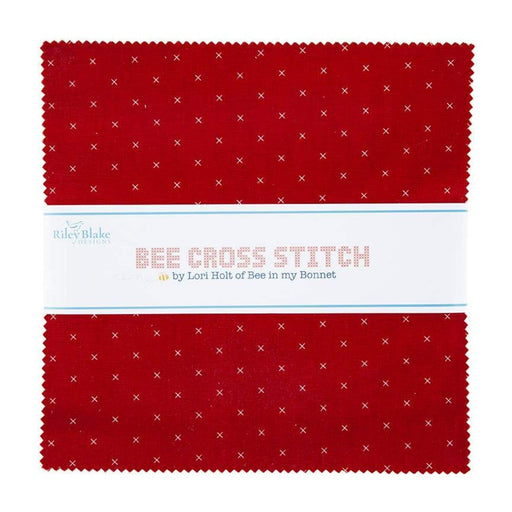 Bee Cross Stitch 10" x10" squares by Lori Holt at RebsFabStash
