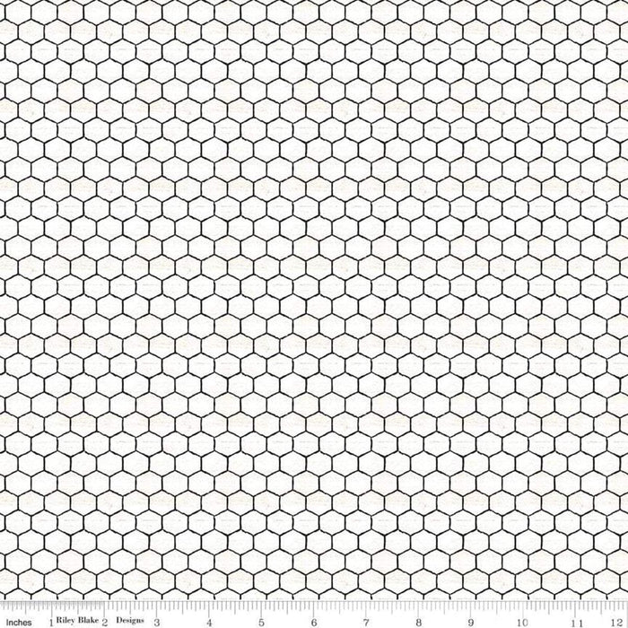 New! Bee's Life - per yard - by Tara Reed - for Riley Blake - bees, beehives, honeycomb - Beehives - C10101 - Charcoal - RebsFabStash