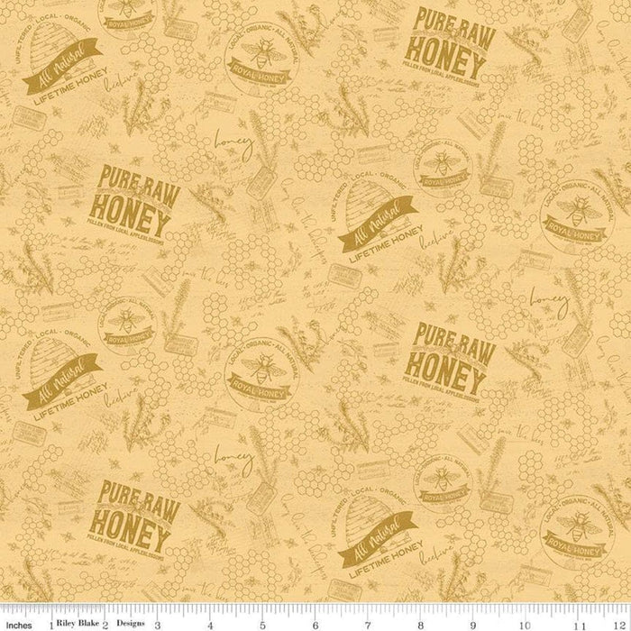 New! Bee's Life - per yard - by Tara Reed - for Riley Blake - bees, beehives, honeycomb - Beehives - C10101 - Charcoal - RebsFabStash