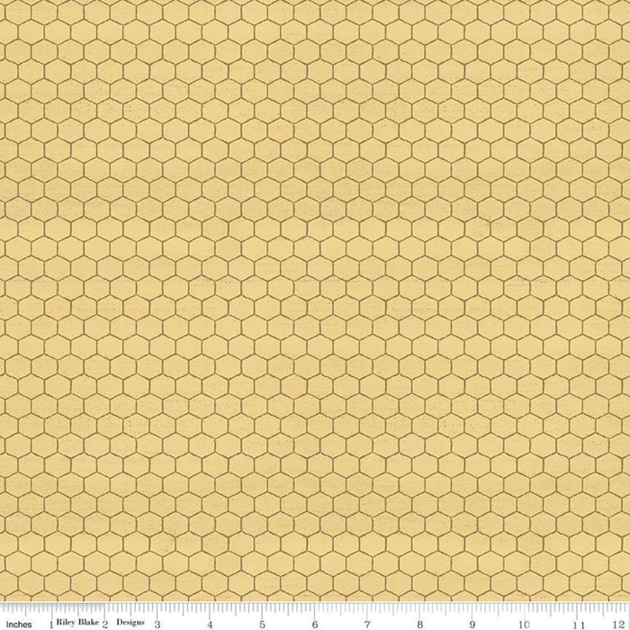 New! Bee's Life - per yard - by Tara Reed - for Riley Blake - bees, beehives, honeycomb - Main - C10100 - Honey - RebsFabStash