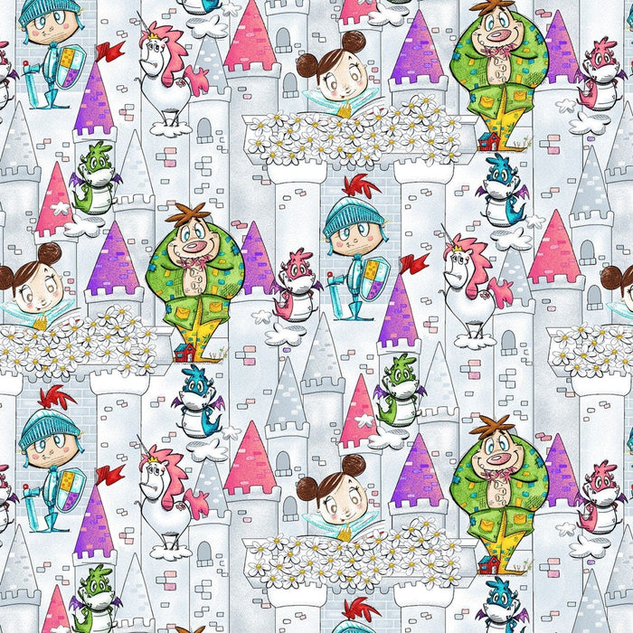 New! Believe in Magic - per yard - by Eric Sturtevant for Studio E - 5468-17 - Cyan Tossed Allover Fairies - RebsFabStash