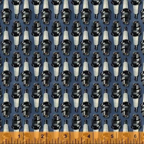 New! Born to Ride - per yard - By Rosemarie Lavin for Windham Fabrics - 52240-5 - Retro Moterbikes on Red - RebsFabStash