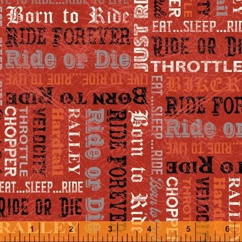 New! Born to Ride - per yard - By Rosemarie Lavin for Windham Fabrics - 52243-4 - Sayings on Blue - RebsFabStash