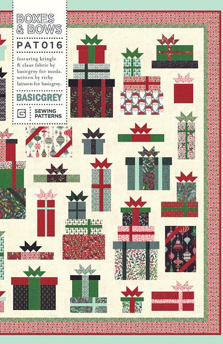 NEW! Boxes & Bows - Quilt Pattern - MODA - by Basic Grey - Christmas prints! Gorgeous! - RebsFabStash