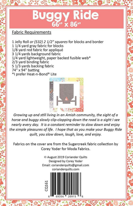 New! Buggy Ride #161 - Coriander Quilts - by Corey Yoder - Jelly Roll Friendly - RebsFabStash