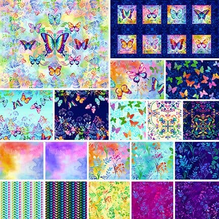 NEW! Butterfly Bliss - Rainbow Medallion - Per Yard - by Elizabeth Isles for Studio e - Blender - Royal - 5917-77 - RebsFabStash