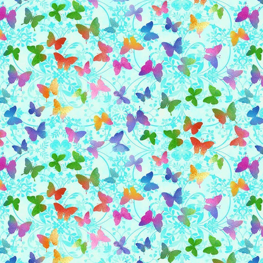 NEW! Butterfly Bliss - Tiny Butterflies - Per Yard - by Elizabeth Isles for Studio e - Aqua - 5916-17 - RebsFabStash