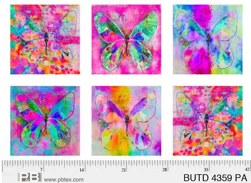 NEW! Butterfly Dreams - per yard - digital print - by Robin Mead for P&B Textiles - Multi Allover Butterfly - bright, colorful - RebsFabStash