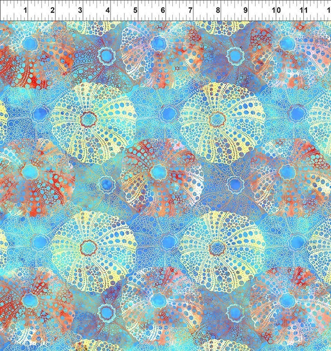 Calypso II - Jellyfish TEAL Yardage by Jason Yenter - In The Beginning - Tonal, Blender, Ocean, Fish Fabrics