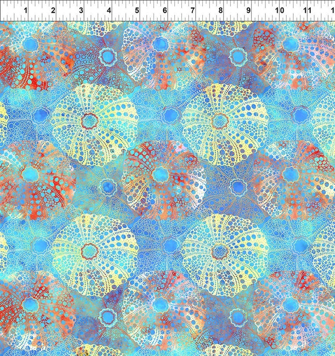 NEW! Calypso II - Tiles TEAL - Per Yard - Jason Yenter - In The Beginning - Tonal, Blender, Ocean, Fish - 27CAL2 - RebsFabStash