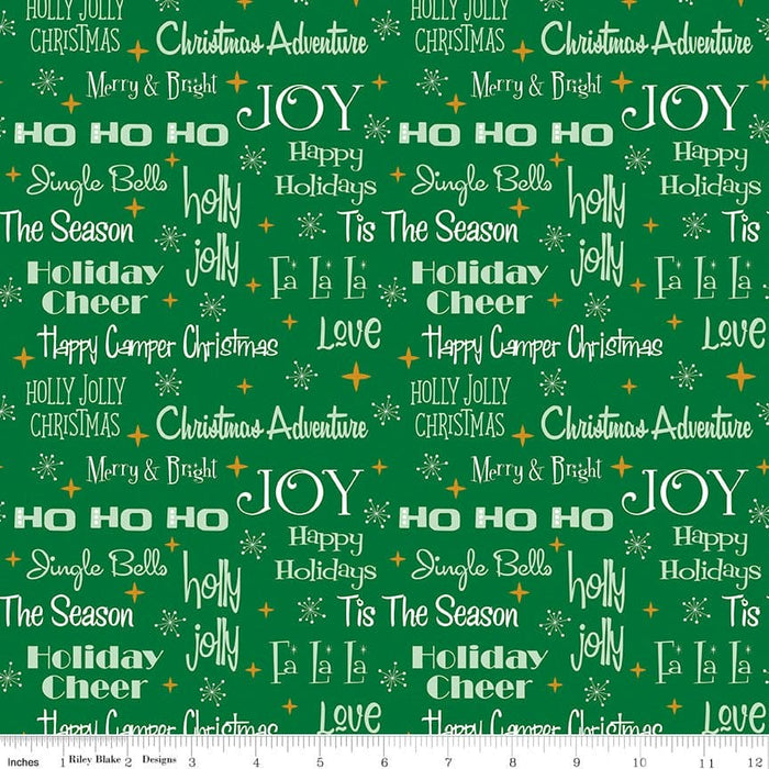 NEW! Christmas Adventure - Green Smoothie Ornaments - per yard -by Beverly McCullough for Riley Blake Designs- Christmas, Campers - SC10732-GREENSMOOTHIE - RebsFabStash