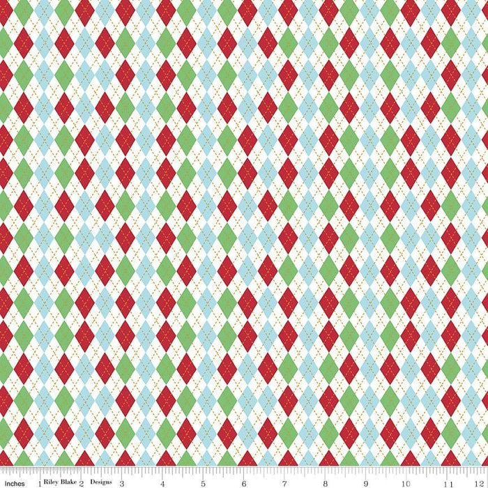 NEW! Christmas Adventure - Scarlet Snowflakes - per yard -by Beverly McCullough for Riley Blake Designs- Christmas, Campers - C10735-SCARLET - RebsFabStash
