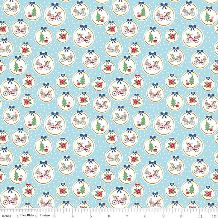 NEW! Christmas Adventure - Sweet Mint Gifts - per yard -by Beverly McCullough for Riley Blake Designs- Christmas, Campers - SC10734-SWEETMINT - RebsFabStash