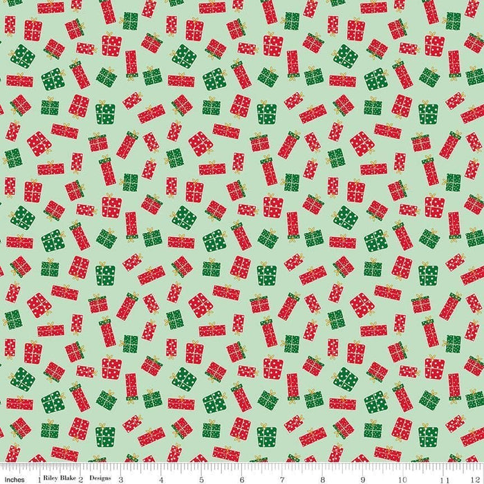 NEW! Christmas Adventure - Sweet Mint Main - per yard -by Beverly McCullough for Riley Blake Designs- Christmas, Campers - SC10730-SWEETMINT - RebsFabStash