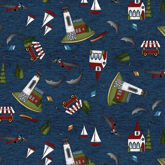 New! Country Journey - Banner PANEL - 24" x 44" - by Jan Mott of Crane Designs for Henry Glass - 2428P-99 Black - RebsFabStash