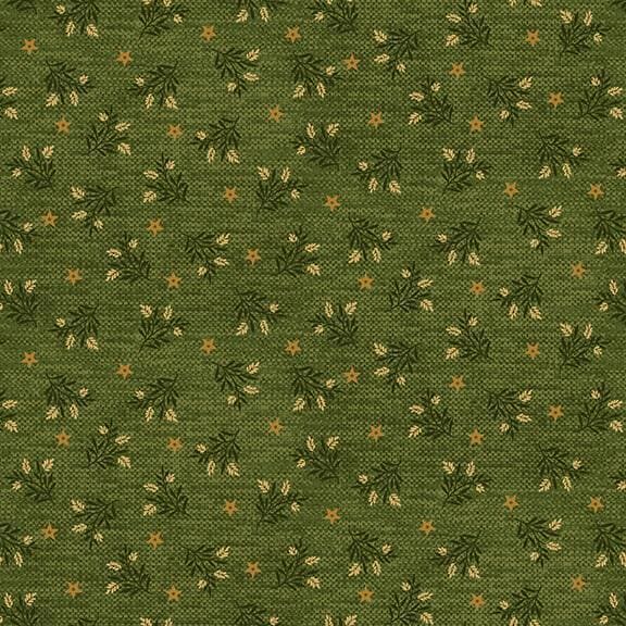 New! Country Journey - Small Novelty Spring - per yard - by Jan Mott of Crane Designs for Henry Glass - 2431-66 Green - swans, sheep, barns, tulips - RebsFabStash
