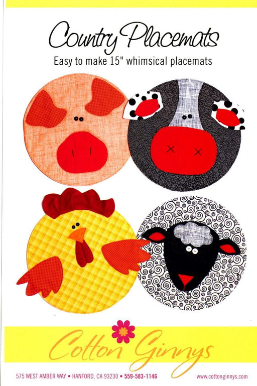 New! Country Placemats - Pattern - Cotton Ginny's - RebsFabStash