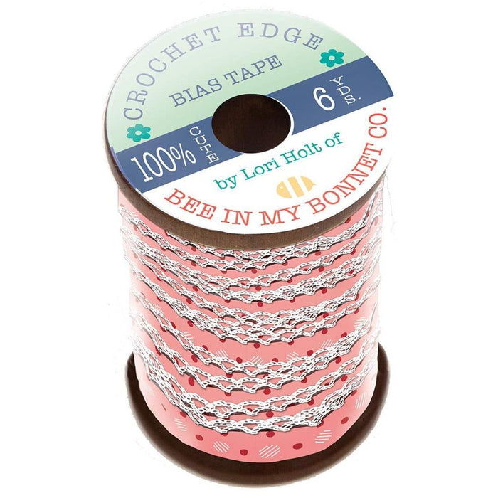NEW! Crochet Edge Bias Tape - Polka Dot Coral - by Lori Holt of Bee in my Bonnet for Riley Blake Designs - RebsFabStash