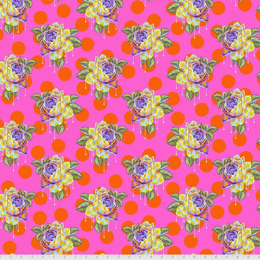 NEW! - Curiouser & Curiouser - Painted Roses Daydream - Per Yard - by Tula Pink for Free Spirit Fabrics - Vibrant, Pink - PWTP161.DAYDREAM - RebsFabStash