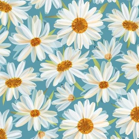 New! Daisy Meadow - Tossed Butterflies - per yard - Designed by Turnowsky for Quilting Treasures - LIGHT AQUA - 27802-Q - RebsFabStash