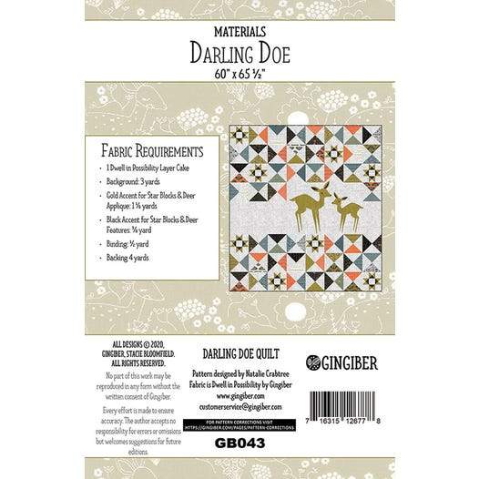 New! Darling Doe - Quilt PATTERN - designed by Natalie Crabtree for Gingiber - Features Dwell In Possibility fabric collection - RebsFabStash