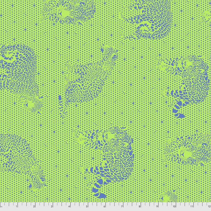NEW! - Daydreamer - Lil Jaguars - Kiwi - Per Yard - by Tula Pink for Free Spirit Fabrics - Dots, Green, Purple - PWTP174.KIWI - RebsFabStash
