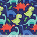 New! - DinoMite - Roam - Turquoise - per yard - by Maude Asbury - Blend Fabrics - green, blue, orange & white dots, chevron - 101.149.04.2 - RebsFabStash