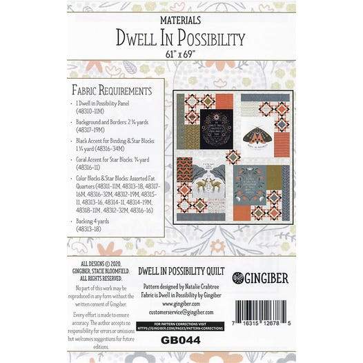 New! Dwell in Possibility - Quilt PATTERN - designed by Natalie Crabtree for Gingiber - Features Dwell In Possibility fabric collection - RebsFabStash