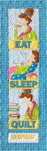 NEW! Eat, Sleep, Quilt Repeat KIT - Includes pattern and applique pieces precut and prefused! - Wall hanging or Quilt Pattern by Amy Bradley Designs - RebsFabStash