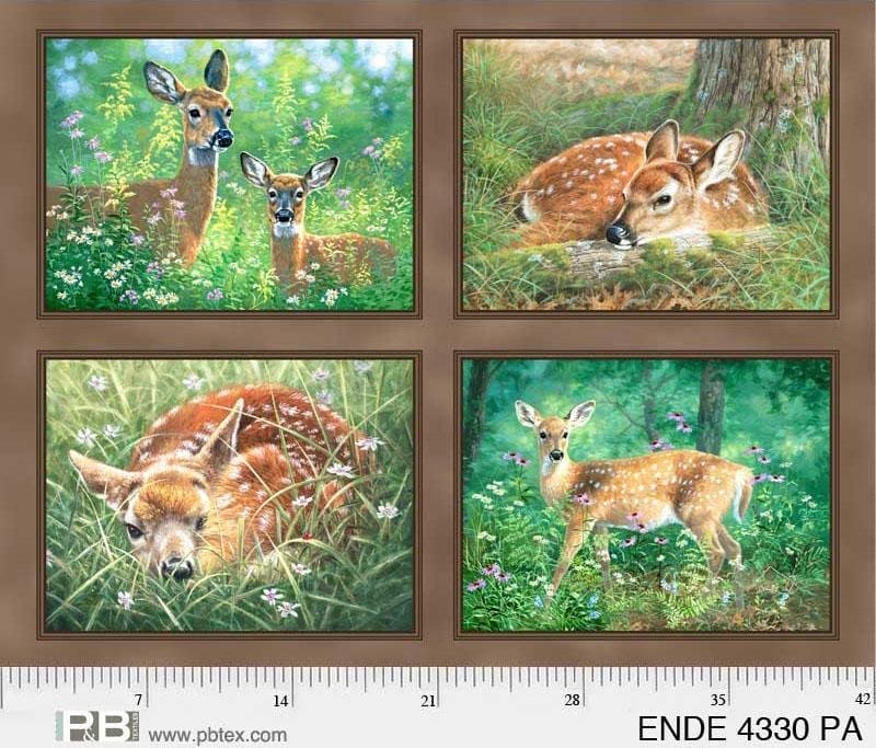 NEW! Endeering - 34"x43" panel - digital print - by Abraham Hunter for P&B Textiles - Deer Panel - ENDE04330-PA - RebsFabStash