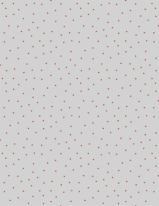 New! Essential Pindots - Per Yard - Wilmington Prints - Red pindots on gray - RebsFabStash