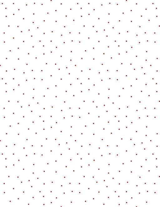 New! Essential Pindots - Per Yard - Wilmington Prints - Red pindots on white - RebsFabStash