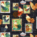 NEW! Farm Raised - per yard - by Gail Green for Henry Glass - Black Tossed Framed Chickens - 1974 99 - RebsFabStash