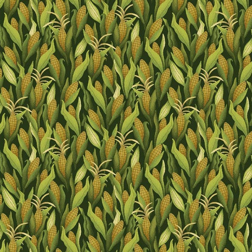 New! Farm to Market - Corn Green - by the yard - by Jan Mott of Crane Designs for Henry Glass - 2563-66 green - RebsFabStash