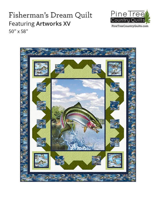 New! Fisherman's Dream Quilt Kit - Uses Artworks XV fabric collection by Quilting Treasures - Pattern by Pine Tree Country Quilts - RebsFabStash