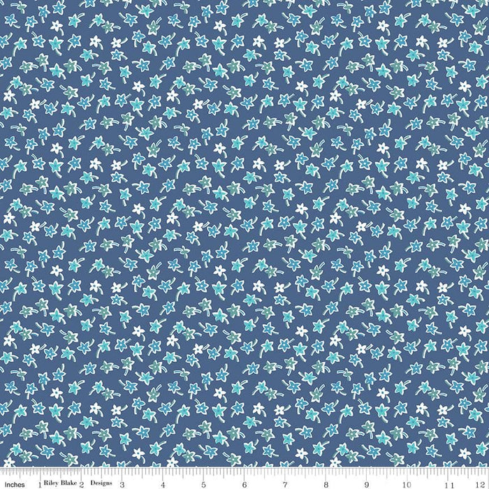 Lori Holt Flea Market Collection Blue Floral Fabric At RebsFabStash