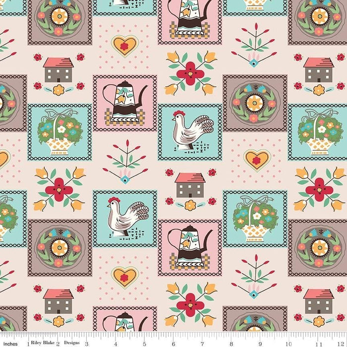 Lori Holt Flea Market Collection Spring Patch Quilting Fabric At RebsFabStash