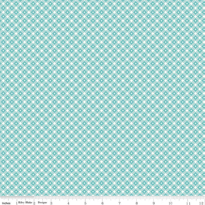 Lori Holt Flea Market Collection Blue Stripe Pattern Fabric At RebsFabStash