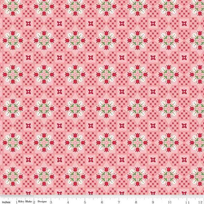 Lori Holt Flea Market Collection Rose Pattern Fabric At RebsFabStash